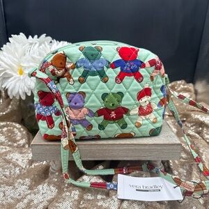Vera Bradley Toasty Teddies Crossbody Purse. Cotton, Washable